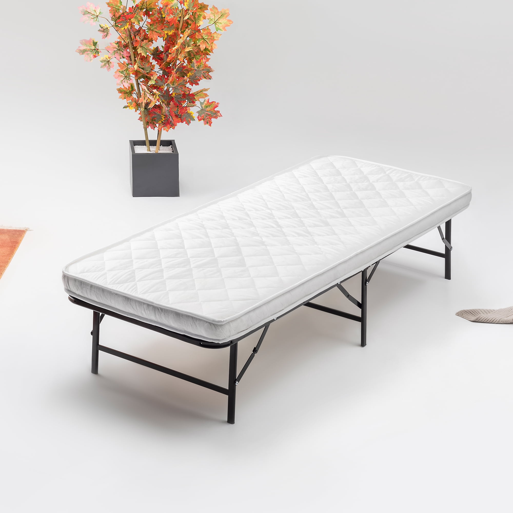 Wayton, 14" Metal Mattress Platform Bed Frame Foundation with Steel Slats(No Box Spring Needed), Twin