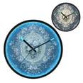 thumbnail image 2 of Indoor 12' Voice-Activated Luminous Decoration Wall Clock With LED Night Light Dark Blue & Green Floral, 2 of 8