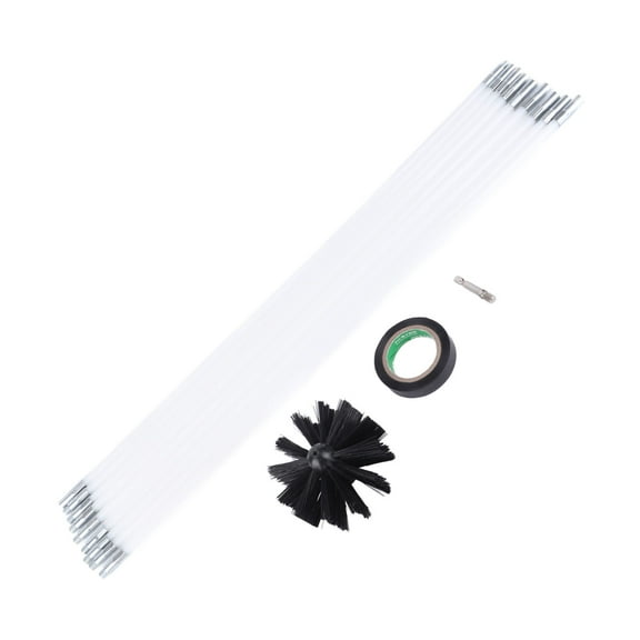 12Pcs Chimney Pipe Inner Wall Cleaning Brushes Flexible Electric Drill Part for Dryer Flue 16in Rod
