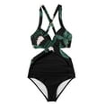 thumbnail image 5 of Aoochasliy Swimsuit Women Front Cross Cutout One-Piece Swimsuits Swimwear Tankini Monokini Beachwear, 5 of 5
