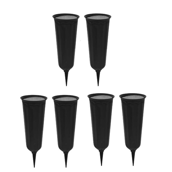 Necvior Memorial Flower Holder Cones Vases with Spikes for Cemetery Grave Site Pack of 6