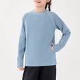 thumbnail image 5 of Babcutegg Long Sleeve Breathable Cotton T-Shirt for Kids – Unisex Casual Base Layer Top for Sports, Everyday Wear, and Layering Light Blue Size 5-6, 5 of 10