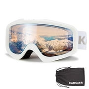 Karsaer Ski Goggles Anti-Fog Snowboard Goggles OTG 100% UV Protection Snow Goggles Bendable Dual-Lenses for Men Women Youth