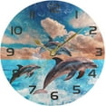 thumbnail image 5 of Dreamtimes Wall Clock Cute Dolphins 10 Inch Silent Non Ticking Quality Quartz Battery Operated Digital Round Easy to Read for Home Office Kitchen Decorative, 5 of 7