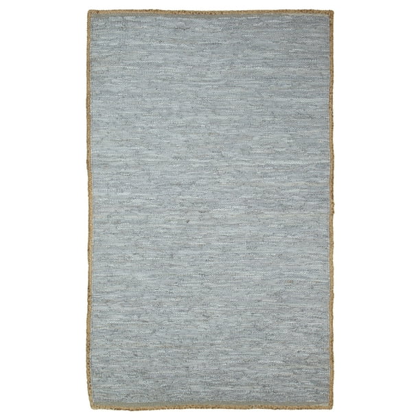 Hand Woven Kerani Leather Cotton And Jute Indoor Area Rug By Blue Nile Nills 5 X 8 Smoked Grey Walmart Com Walmart Com