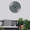 thumbnail image 2 of 12 Inch Wall Clock Decoration Style Modern Easy to Read Sweep Movement Silent Non Ticking Round Watch for Bedroom Room Christmas Teens Gift Gray Black, 2 of 7