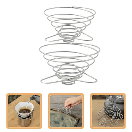 OUNONA 2pcs Coffee Dripper Stainless Steel Coffee Filter Coffee Maker Reusable Cone Coffee Filter Funnel Dripper For Coffee Station Brewing Accessory