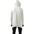 thumbnail image 7 of QHFBli Oversized Mens Trench Coat Men's Long Hooded Cardigan Shawl Lightweight Open Front Drape Cape Overcoat White S, 7 of 7