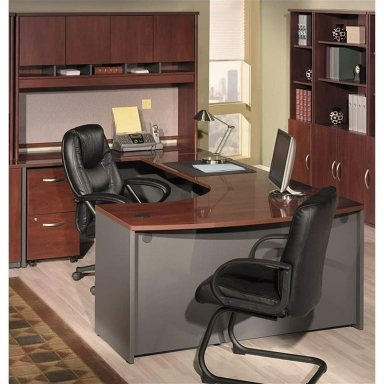 Bush Business Furniture Series C 4 Piece U Shape Office Desk in Hansen Cherry