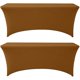 thumbnail image 1 of wonima02 Brown Spandex Table Cover 6 FT, Stretch Tablecloths for Standard Folding Tables 2 Pack, Universal Rectangular Fitted Table Cloths for Wedding, Banquet, Party and Events, 1 of 1