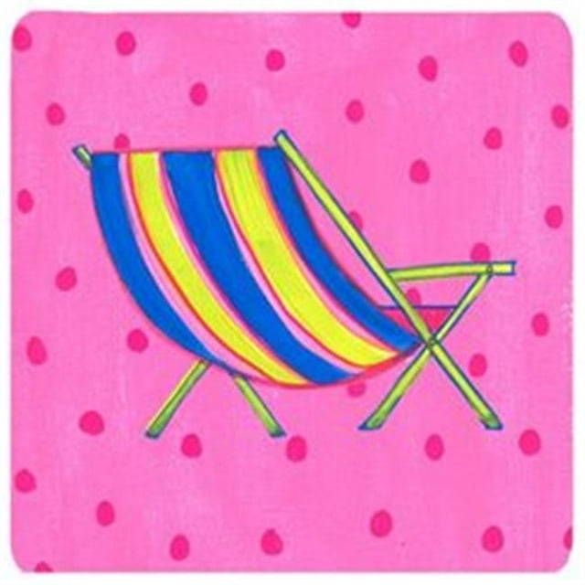 Carolines Treasures LD6140FC Beach Chair Foam Coasters - Set Of 4, 3.5 x 3.5 In.