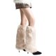 thumbnail image 1 of Jumpingount Calentadores de piernas mullidos negros Fundas de botas de piel sintética para disfraz de Halloween para mujer Calentadores de piernas Prendas para la parte inferior del cuerpo Beige 40cm, 1 of 6