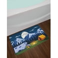thumbnail image 2 of RV Bath Mat, Outdoors Activity Themed Camping Area Image in the Woods with a Cozy Tent and Campfire, Plush Bathroom Decor Mat with Non Slip Backing, 29.5" X 17.5", Multicolor, by Ambesonne, 2 of 2