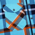 thumbnail image 4 of Skpblutn Women'S Button Down Shirts Winter Fall Casual Comfortable Tops Plaid Lined Jacket Up Fuzzy Checkered Flannel Round Neckline Long Sleeve Plus Size Blouse G 3Xl, 4 of 7