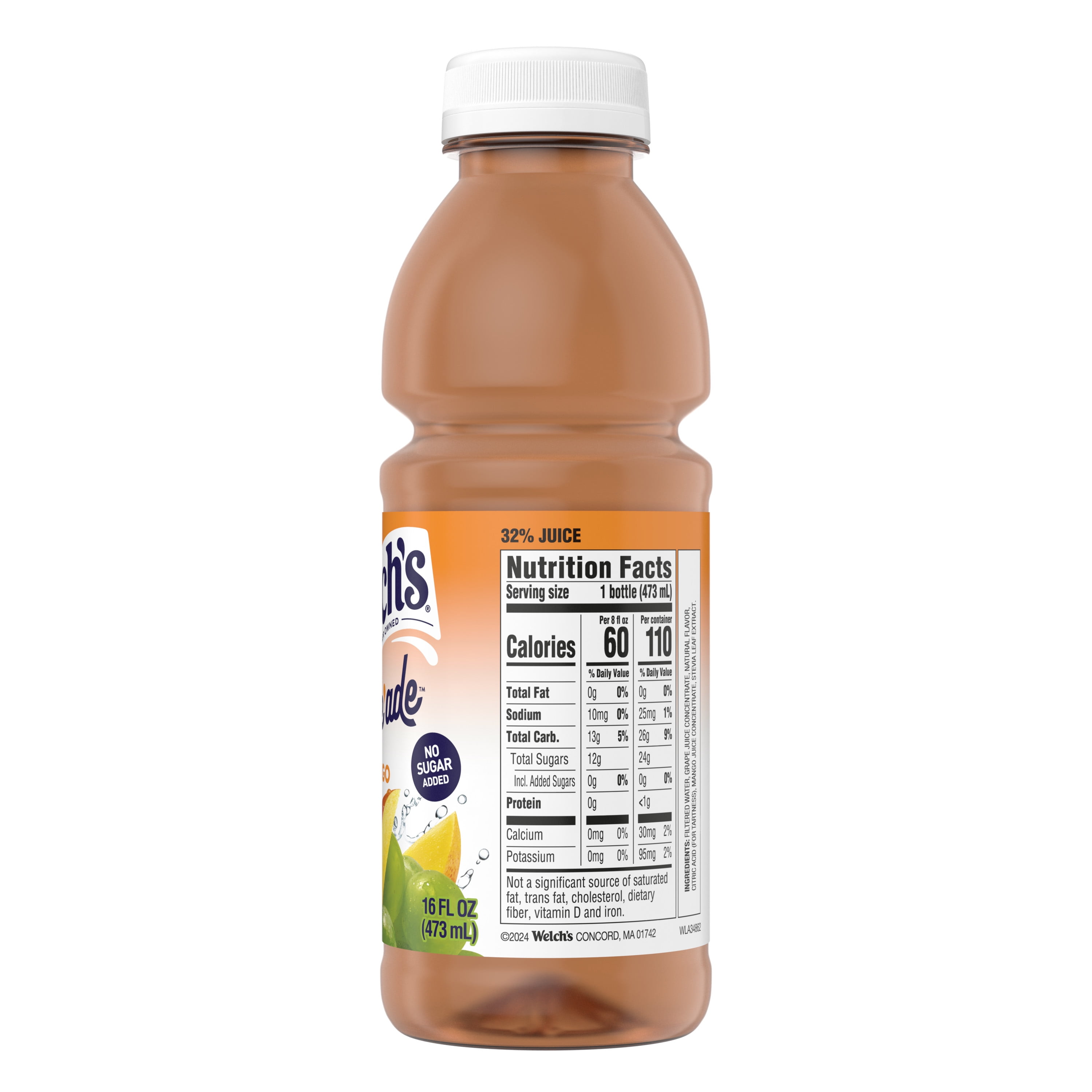 Welch's Mango Grape'ade Juice Beverage, 16 fl oz Bottle