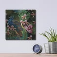thumbnail image 4 of Luxe Metal Art 'Embroidery Peacock Exotic Tropical Flower' by Luxe Portfolio, Metal Wall Art, 12"x12", 4 of 9