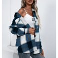 thumbnail image 3 of Chaqueta a cuadros prendas de vestir exteriores sueltas de manga larga cuello vuelto suave y amigable para la piel para el trabajo de la vida diaria ANGGREK  Otros, 3 of 7