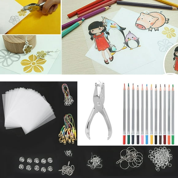 Practical DIY Hand-Shrink Material, Durable Heat Shrinkable Film Set, For Key Chains Make Earrings 20145-6#