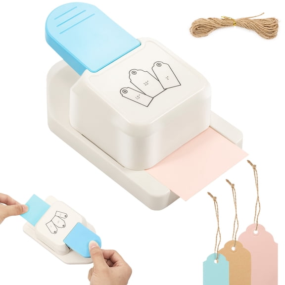 3 in 1 Tag Punch with 3 Sizes Manual Precise Cutting Paper Puncher Label Maker for DIY Crafts