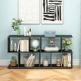 thumbnail image 2 of Costway 2 PCS 2-Tier Bookshelf Free Standing Wooden Display S-Shaped Shelf Storage Rack Black, 2 of 10