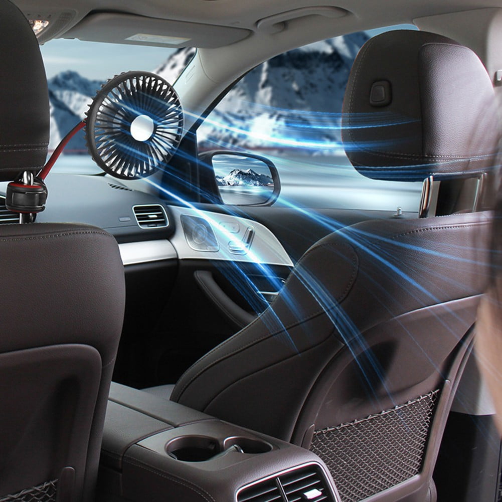 Car Fan 3 Speeds Adjustable For 360 Degree Rotating Hose Flexible Cooling Fan