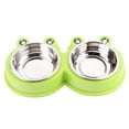 thumbnail image 2 of Walbest Durable Stainless Steel Dog Double Bowls Food Water Feeder Resistant Silicone Mat Prevent Slipping No Spill Feeder Pet Bowls for Little Size Dogs/Cats Like Chihuahua, 2 of 7