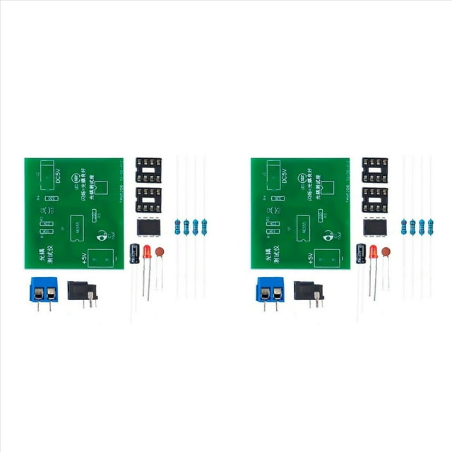 2X Kit de Probador de Optoacoplador 555, Placa de Circuito de Aplicación, Práctica de Soldadura, Kit de Repuestos Electrónicos DIY Sin Cable de CC