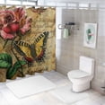 thumbnail image 7 of Awypu Waterproof Shower Curtain for Bathroom Flower Butterfly Decorative (Flower Butterfly) - Multiple Sizes Available White, 7 of 7