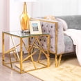 thumbnail image 3 of Heavenly Collection | Golden Side Table with a Cube Form for Bedroom and Living room, 3 of 7