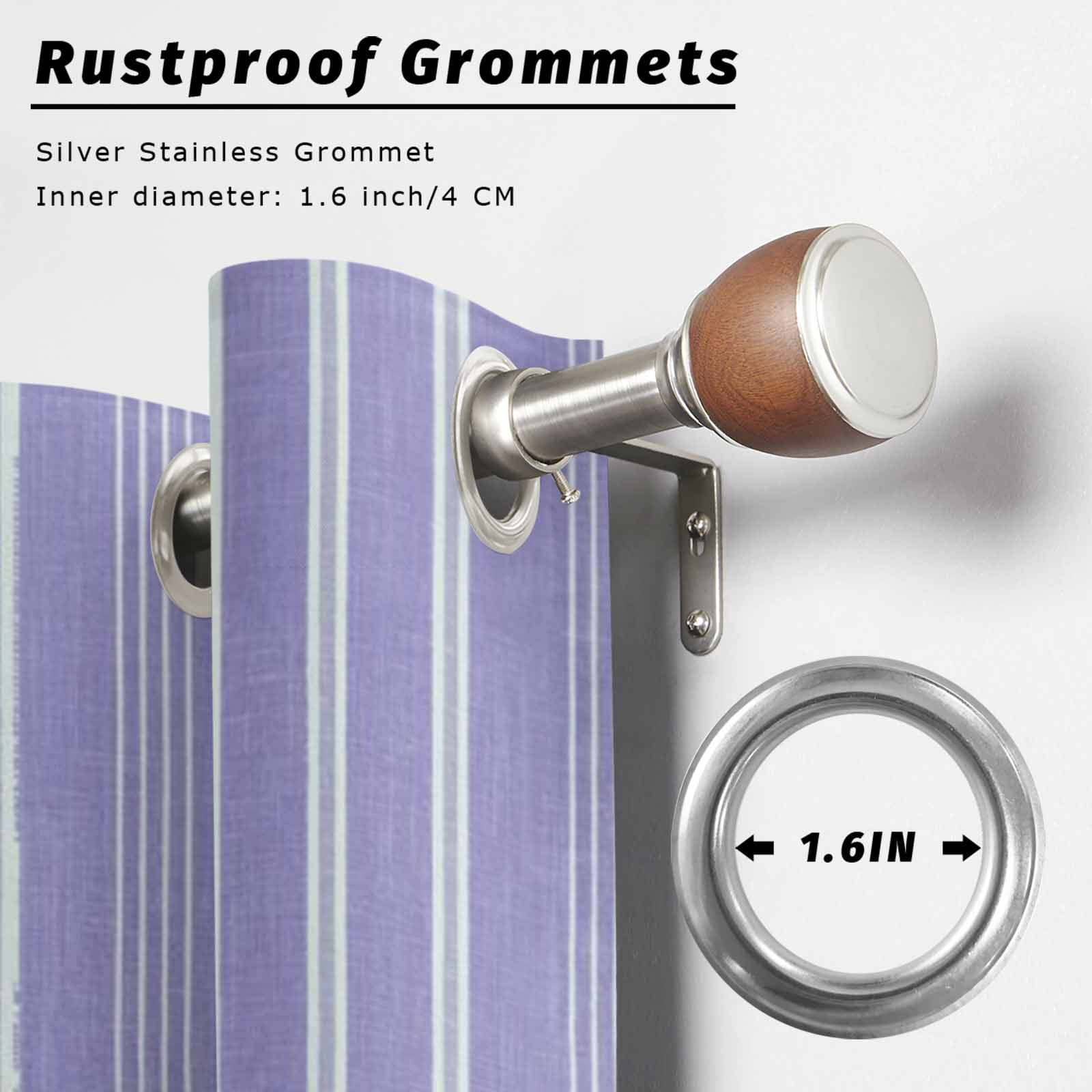 Purple Striped Outdoor Curtains for Patio, Minimalism Stripes Modern Vintage Farmhouse Abstract Sunshade Privacy Drapes Grommet Waterproof Outside Curtains for Porch/Cabana/Balcony 54"x 108", 1 Panel