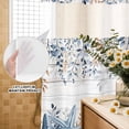 thumbnail image 3 of No Hook Shower Curtain, Blue Coastal Shower Curtains for Bathroom with See Through Top Window, Summer Beach Starfish Weeping Eucalyptus Wooden Waterproof & Washable Bath Curtain Standard 72"x72", 3 of 9