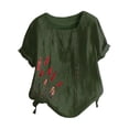 thumbnail image 3 of Camisas de Manga Corta para las Mujeres Blusa Suelta de Impresión de Flores de Verano, Camisa para el Hogar Y el Uso Diario, 3 of 5