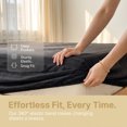 thumbnail image 4 of REGALWOVEN Fitted Sheet, Polyester Stripes Bed Sheets, Breathable and Comfortable Bedding for All Seasons Black 1 PC 53.9x74.8 inch, 4 of 5