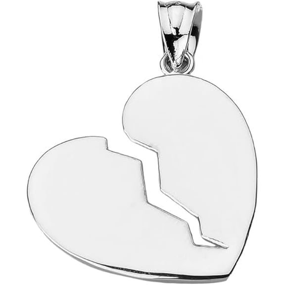 Sterling Silver Broken Heart Charm Pendant