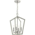 thumbnail image 3 of Progress Lighting Galloway 4-Light Foyer Pendant, Brushed Nickel, Open Frame, Grey Washed Oak, Candelabra Bulbs, 3 of 8