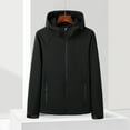 thumbnail image 2 of Riecok Waterproof Jacket for Men Long Sleeve Hooded Jackets Zip Up Coats with Pockets Solid Cozy Trendy Outetwear, 2 of 7