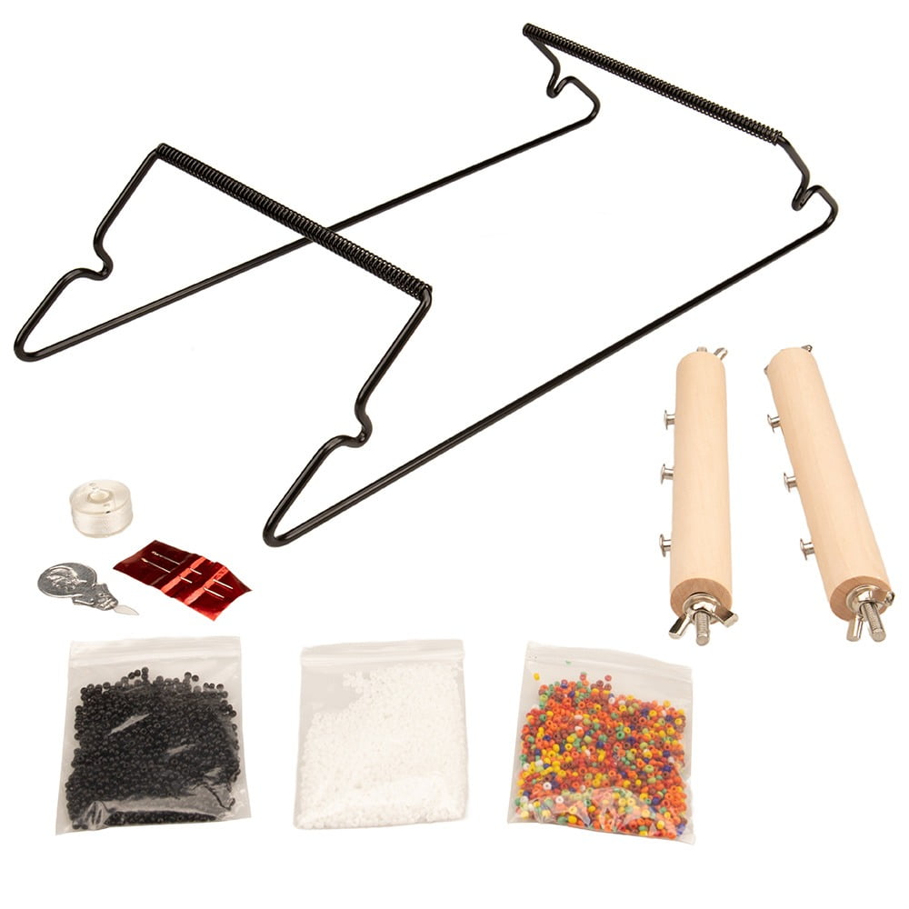 Beadsmith Metal Bead Loom Kit | Includes Thread, Needles, 18-Gram Glass Beads, & Wire Loop Needle Threader | Bracelets, Necklaces, Belts, & More!