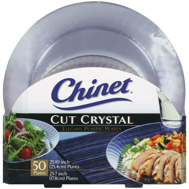 Cut Crystal Combo Plates 50 ct. 25 dinner plates and 25 desert