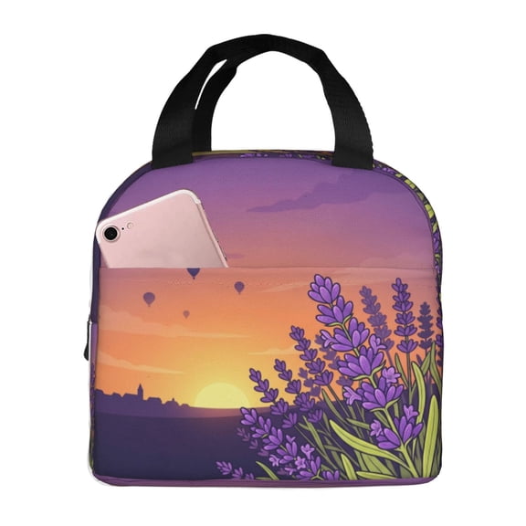 Hot Air Balloon Lunch Bag, Insulated Lunch Tote For Women And Men, Reusable Thermal Cooler Bag With Front Pocket For Work, Travel And Daily Use