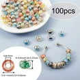 thumbnail image 3 of U8MO 100pc Rondelle Resin European Large Hole Beads Christmas Slide Charms 13.5~14mm, 3 of 7