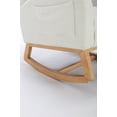 thumbnail image 5 of Teddy Fabric Rocking Chair with Wood Legs and Side Pocket, Modern Glider Chair with High Backrest, Recliner Armchair for Living Room, Bedroom, Lounge, Nursery, Ivory, 5 of 7