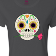 thumbnail image 3 of Inktastic Día de los Muertos Skull with Flower Women's T-Shirt, 3 of 4