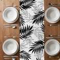 thumbnail image 6 of Black Leaves Table Runner - 48 Inch Long, Kitchen Dining Table Runner Dresser Scarves, Abstract Modern Geometric Lines Simple Art Farmhouse Decor for Coffee Tables Wedding Party Banquet, 6 of 8