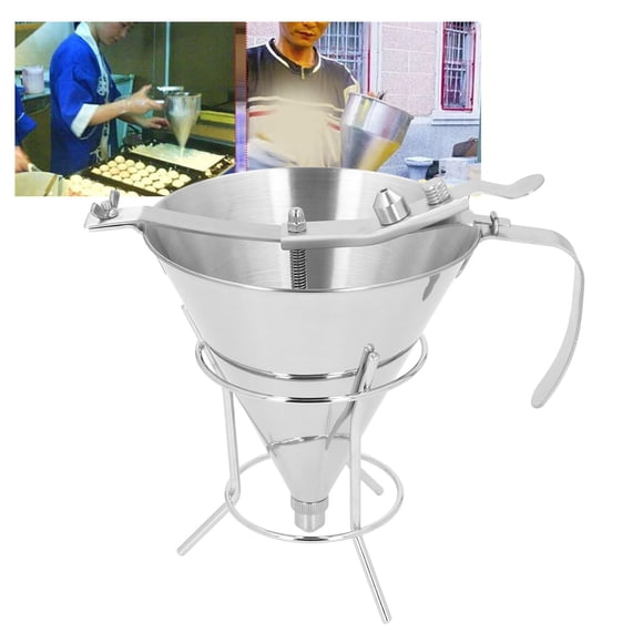 Distributeur de Pâte à Crêpes, Entonnoir de Confiserie en Acier Inoxydable Stable Facile à Utiliser Professionnel Robuste pour Cuisine Domestique Commerciale