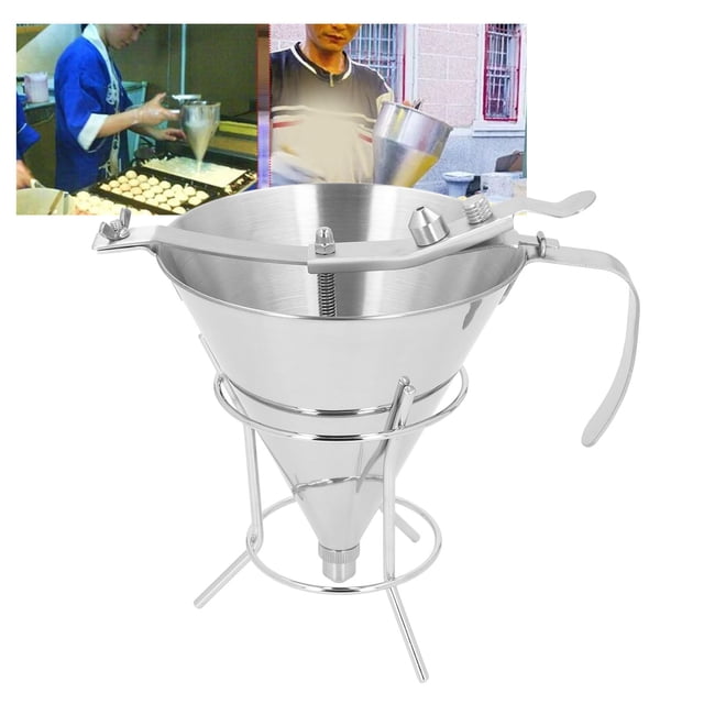 Pancake Batter Dispenser, Easy To Use Stable Stainless Steel Confectionery Funnel Professional Sturdy for Home Commercial Kitchen