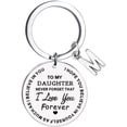 thumbnail image 1 of FcBaudy Keychains for Women,Wallet Keychain,Car Keychain,Cute Keychain To My Daughter Message Keychain Stainless Steel Initial Last Name 26 Letter Family Inspirational Keychain Gift letter keychain, 1 of 1