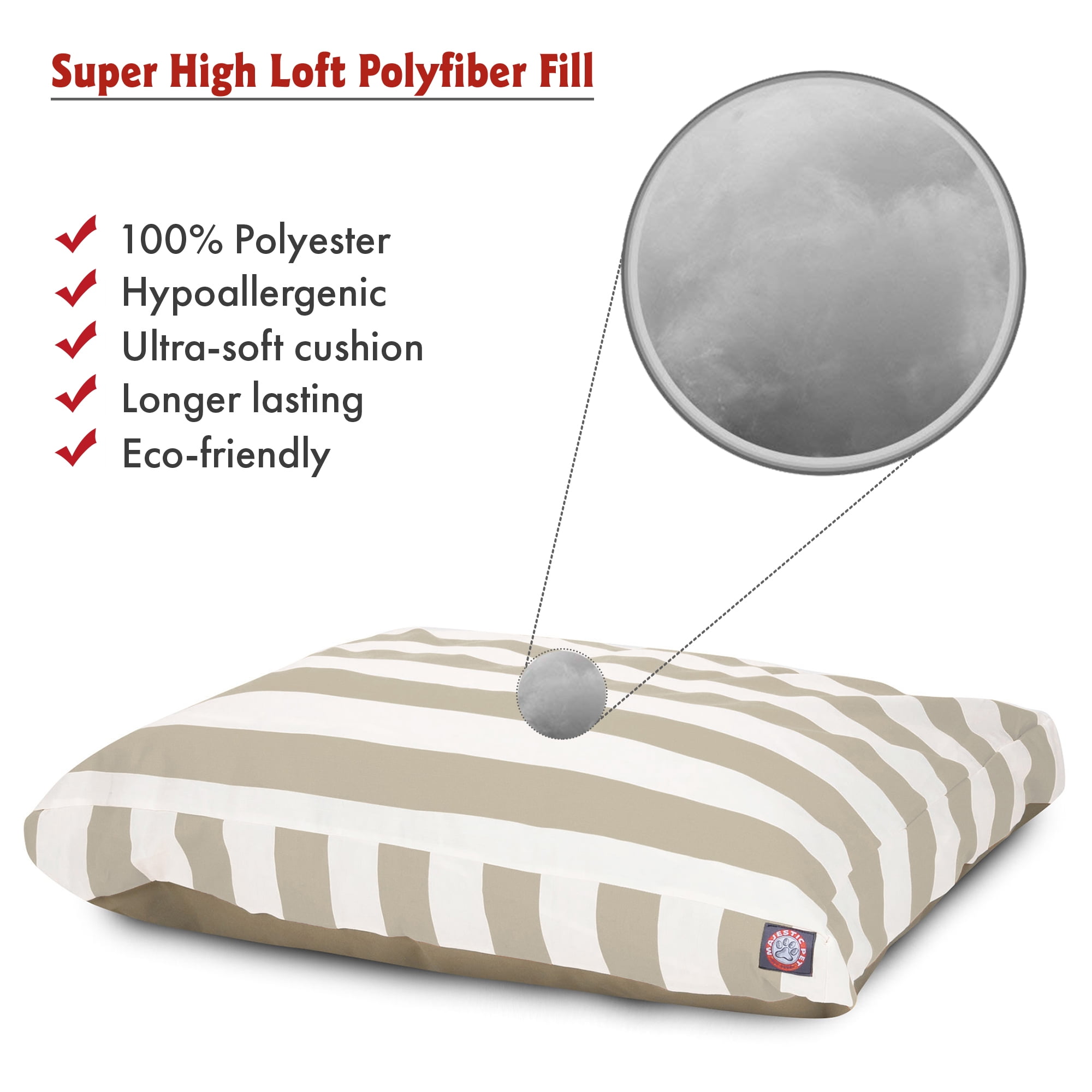 Majestic Pet | Vertical Stripe Rectangle Pet Bed For Dogs, Removable Cover, Sand, Large