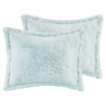 thumbnail image 6 of Mainstays Shaggy Faux Fur 3 Piece Teal Comforter Bed Set, Comforter and Shams, King, 6 of 7