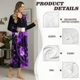 thumbnail image 6 of SEANATIVE Long Sleeve Nightgowns for Women Soft Sleepshirt Night Gown, Women's Pajama Dress with Partial Buttons, Cozy Ankle Length Nightdress, S, Violet Black Butterfly, 6 of 7