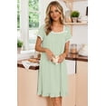 thumbnail image 3 of Ekouaer Nightgowns for Women Lace Trim Sleep Shirts Short Sleeve Night Shirts With Pockets Night Gown Ruffled Sleep Dress, 3 of 6